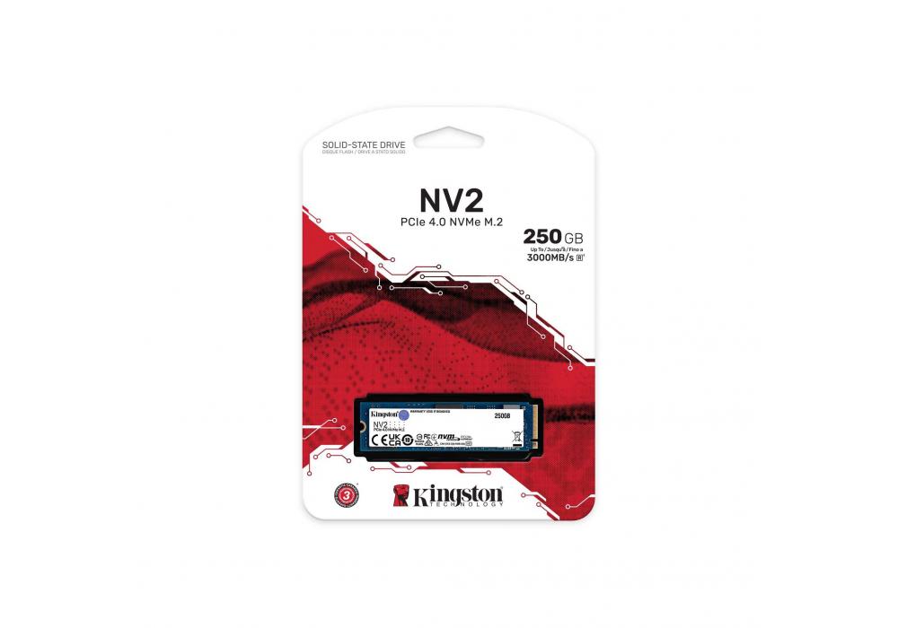 Kingston NV2 M.2 2280 PCIe NVMe SSD/250GB Up to 3000 MB/s