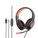 Meetion Wired Lightweight Stereo Backlit Gaming Headset HP021 Black and Orange