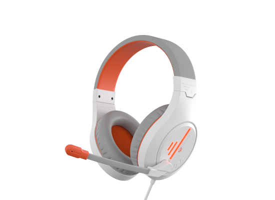 Meetion Wired Lightweight Stereo Backlit Gaming Headset HP021 White and Orange