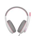 Meetion Wired Lightweight Stereo Backlit Gaming Headset HP021 White and Pink
