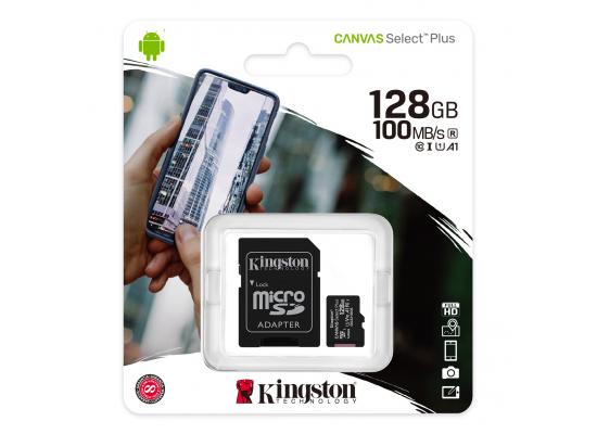 Kingston Memory Card 128GB micSDXC Canvas Select Plus 100R A1 C10 Card + ADP