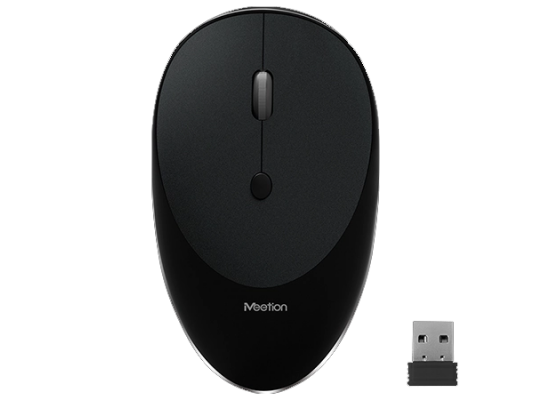 Meetion Wireless Mouse  Slim Rechargeable Silent R600- Black