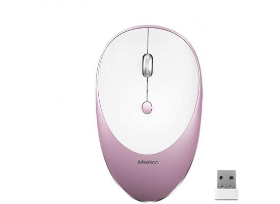 Meetion Wireless Mouse  Slim Rechargeable Silent R600- Rose Gold